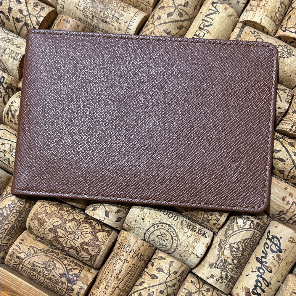 Louis Vuitton Taiga Brown Leather Card Holder